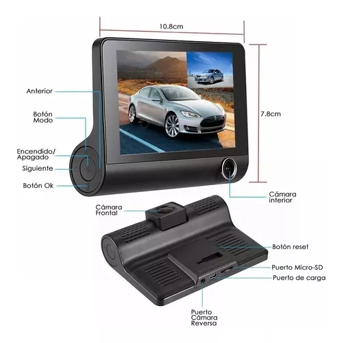 Cámara Dvr Para Carro 3 En 1 Full HD
